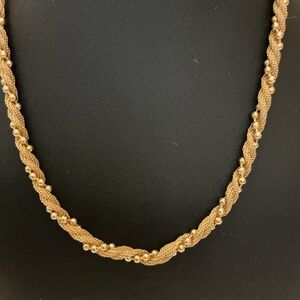 Avon Vintage Twisted Mesh 1983 Gold Tone Bead Choker